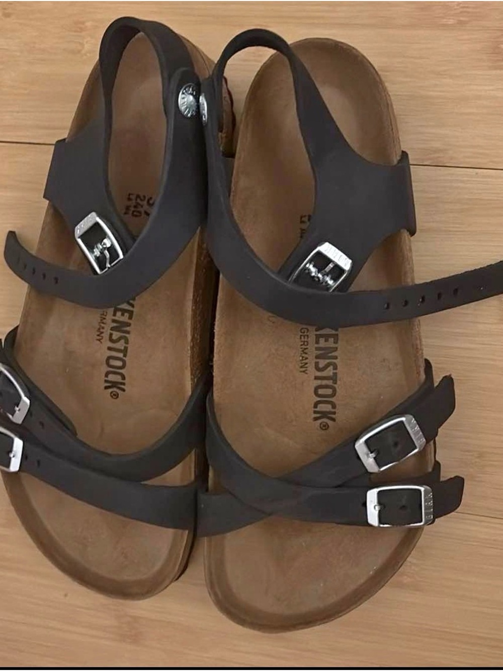 Birkenstock Women's black Multi-Strap Buckle Sandal